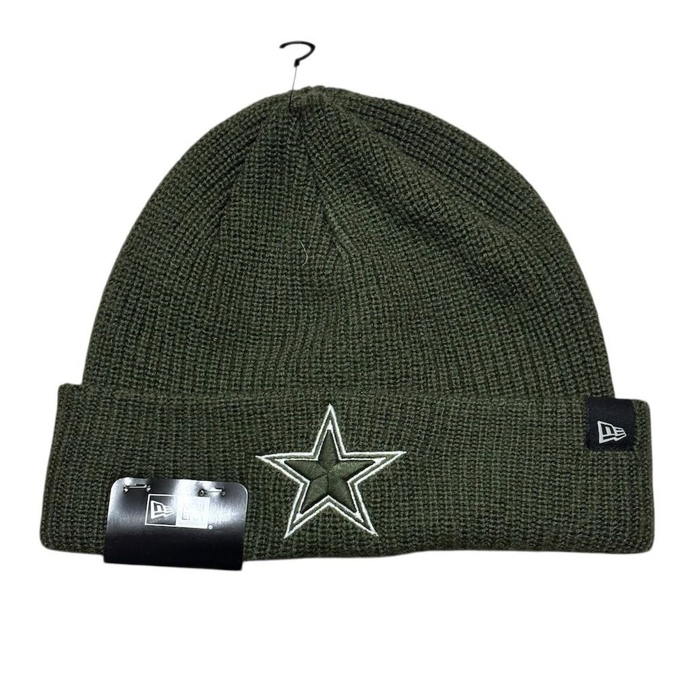 Dallas Cowboys New Era Salute to Service Green Knit Beanie Unisex